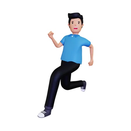 Hombre corriendo rápidamente  3D Illustration