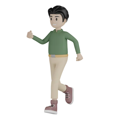 Hombre corriendo rapido  3D Illustration