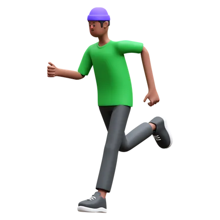 Hombre corriendo rapido  3D Illustration