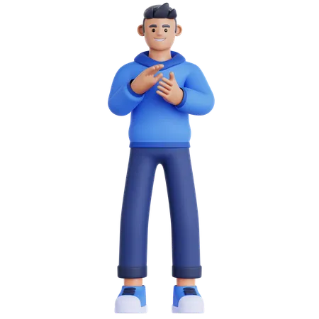 Hombre dando aplausos  3D Illustration