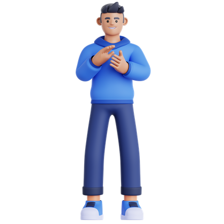 Hombre dando aplausos  3D Icon