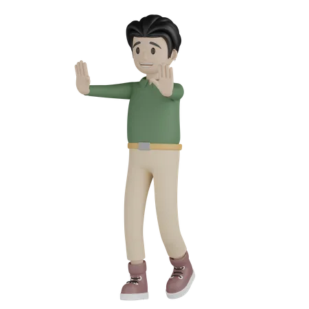 Hombre dando pose de parada  3D Illustration