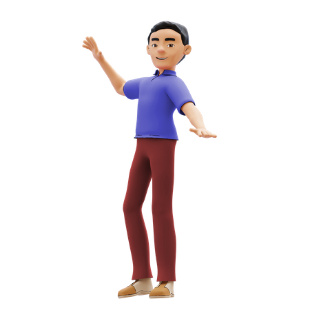 Hombre dando pose  3D Illustration