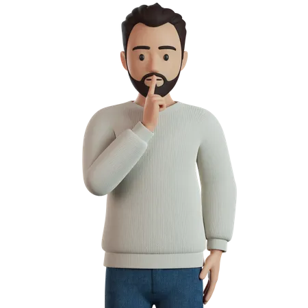 Hombre dando pose  3D Illustration