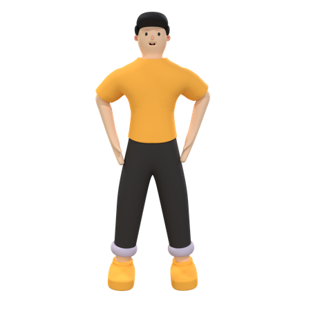 Hombre dando pose  3D Illustration