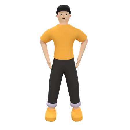 Hombre dando pose  3D Illustration