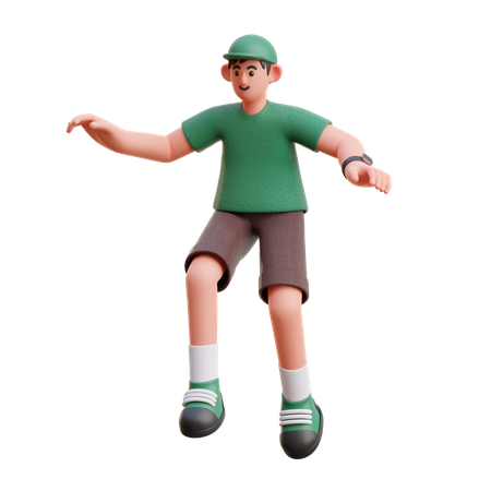 Hombre dando pose de salto  3D Icon