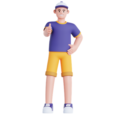 Hombre dando pulgares arriba  3D Icon
