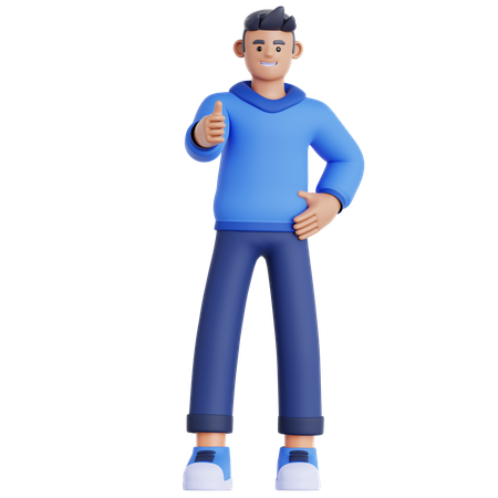 Hombre dando pulgares arriba  3D Icon