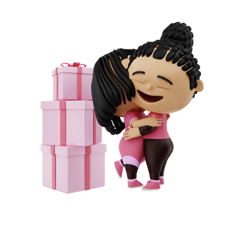 Hombre dando regalo de San Valentín a su novia  3D Icon