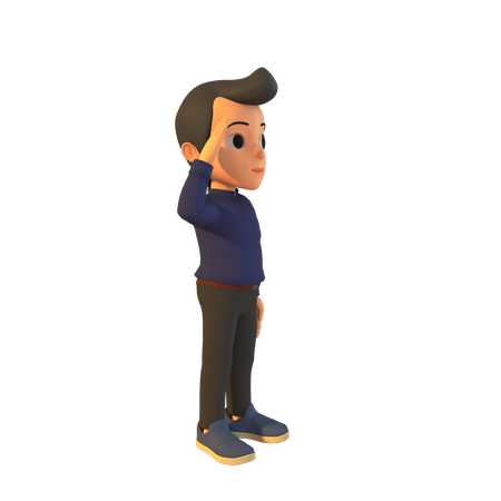 Hombre dando saludo  3D Illustration