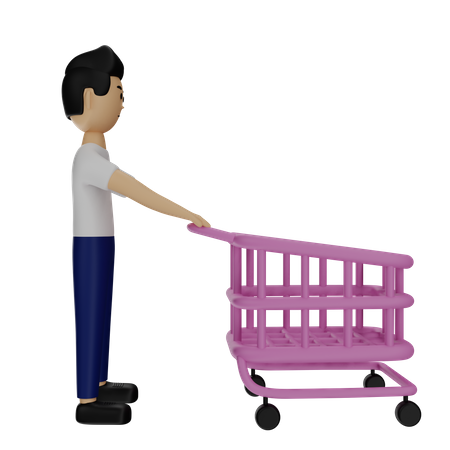 Hombre de compras  3D Illustration