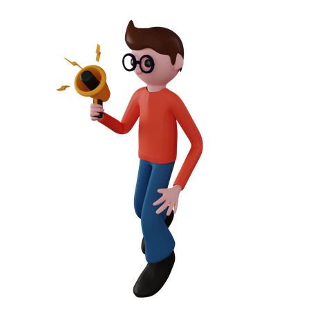 Hombre de marketing  3D Illustration