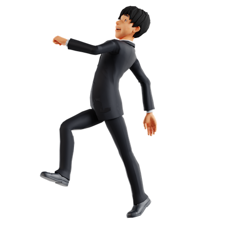 Hombre de negocios caminando con confianza  3D Illustration