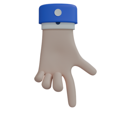 Mano de hombre de negocios apuntando hacia abajo con el pulgar, mano blanca  3D Icon