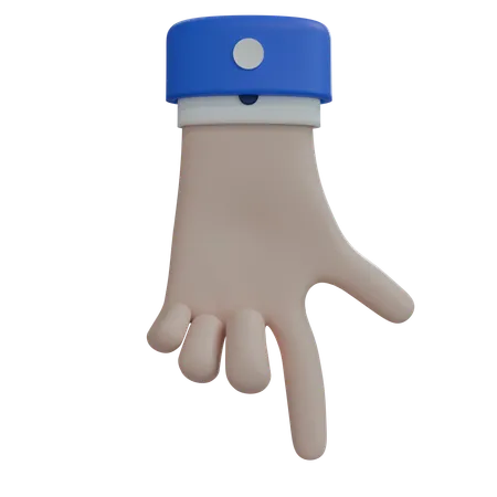 Mano de hombre de negocios apuntando hacia abajo con el pulgar, mano blanca  3D Icon