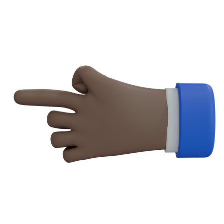 Mano de hombre de negocios apuntando hacia la izquierda, mano marrón  3D Icon