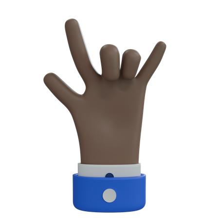 Hombre de negocios con la mano en alto y el pulgar marrón  3D Icon