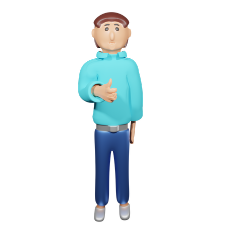 Hombre de negocios da un pulgar hacia arriba  3D Icon