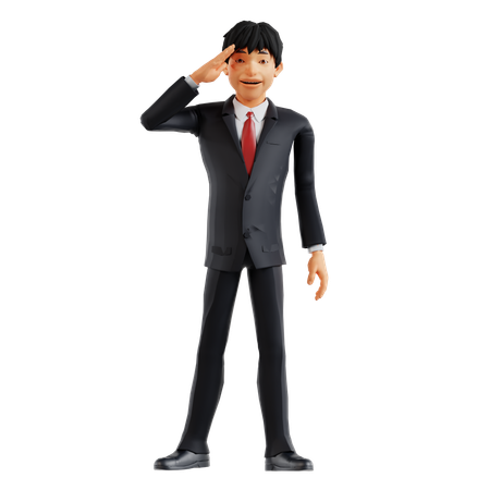 Hombre de negocios dando saludo  3D Illustration