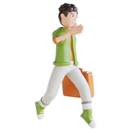 Hombre de negocios mantenga el maletín  3D Icon