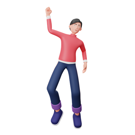 Hombre de negocios saltando  3D Icon
