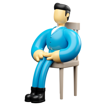 Hombre de negocios, sentarse, silla  3D Icon