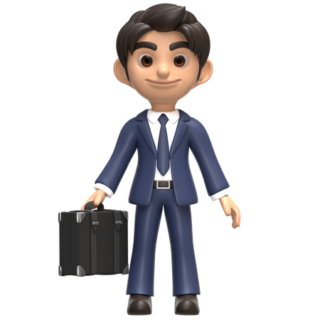 Hombre de negocios y bolsas  3D Illustration