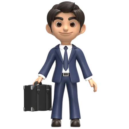 Hombre de negocios y bolsas  3D Illustration