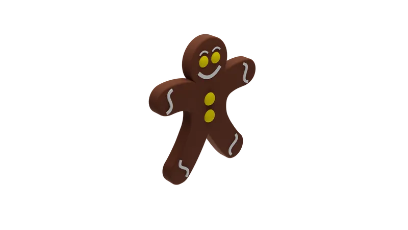 Hombre de pan de jengibre  3D Icon