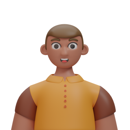 Hombre de pelo corto sonriendo  3D Icon