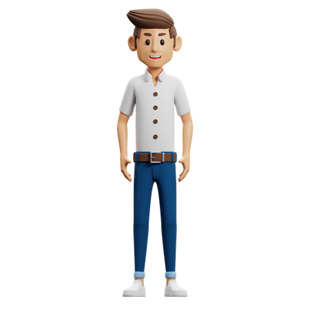 Hombre de pie  3D Illustration