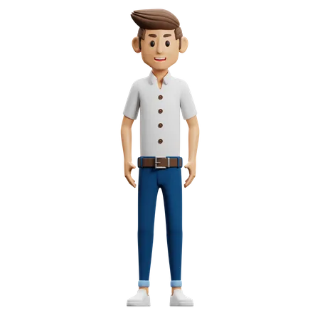 Hombre de pie  3D Illustration