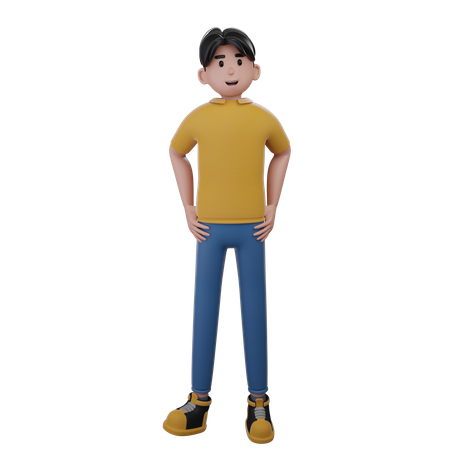 Hombre de pie  3D Illustration