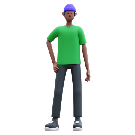 Hombre de pie con estilo  3D Illustration