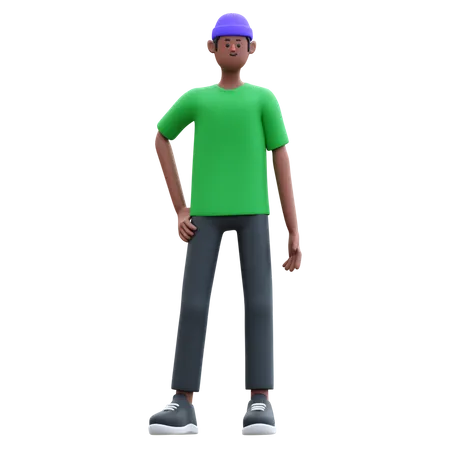 Hombre de pie con estilo  3D Illustration
