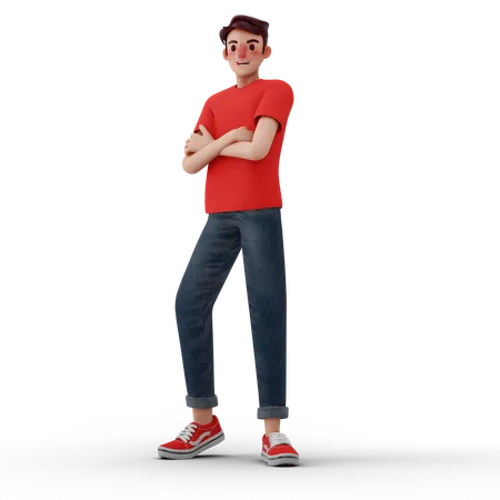 Hombre de pie con los brazos cruzados  3D Illustration