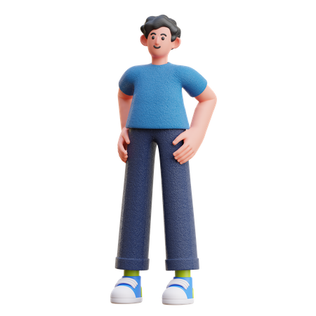 Pose de hombre de pie  3D Illustration