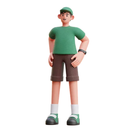 Pose de hombre de pie  3D Illustration