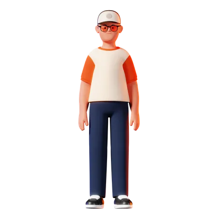 Pose de hombre de pie  3D Illustration