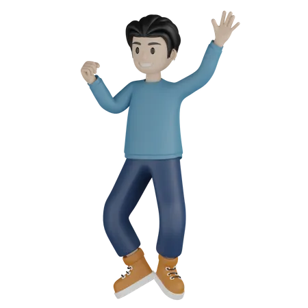 Hombre de pie y saludar  3D Illustration