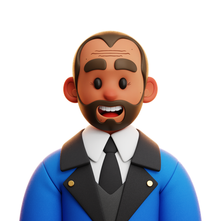 HOMBRE DE TRAJE AZUL  3D Icon