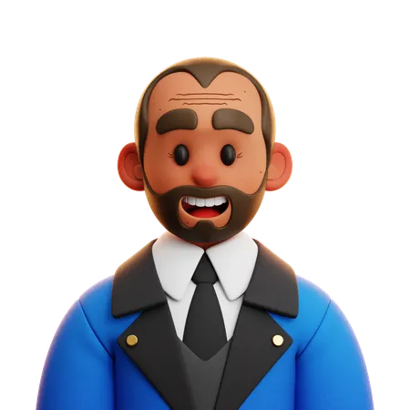 HOMBRE DE TRAJE AZUL  3D Icon