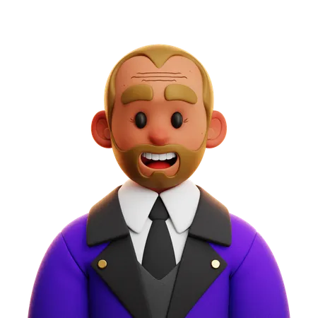 HOMBRE DE TRAJE PÚRPURA  3D Icon