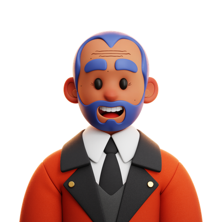 Hombre de traje naranja  3D Icon