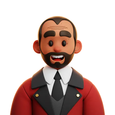 HOMBRE DE TRAJE ROJO  3D Icon