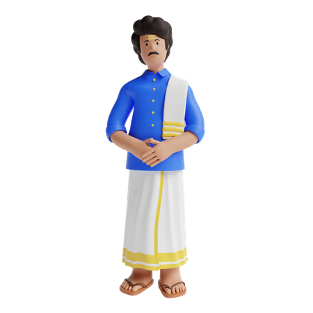 Hombre del sur de la india  3D Illustration
