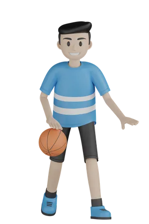 Hombre regateando pelota  3D Illustration