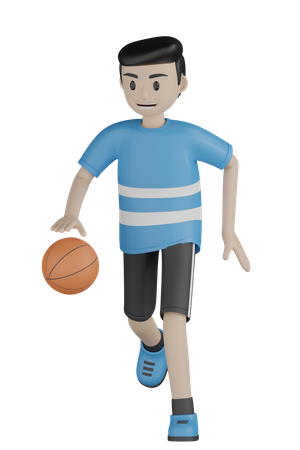 Hombre regateando pelota  3D Illustration