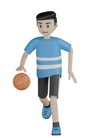 Hombre regateando pelota  3D Illustration